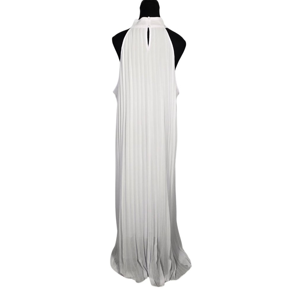 NWT | White Pleated Halter Maxi Dress | Inclusive Size 5XL | Micro-Pleats - Picture 3 of 6